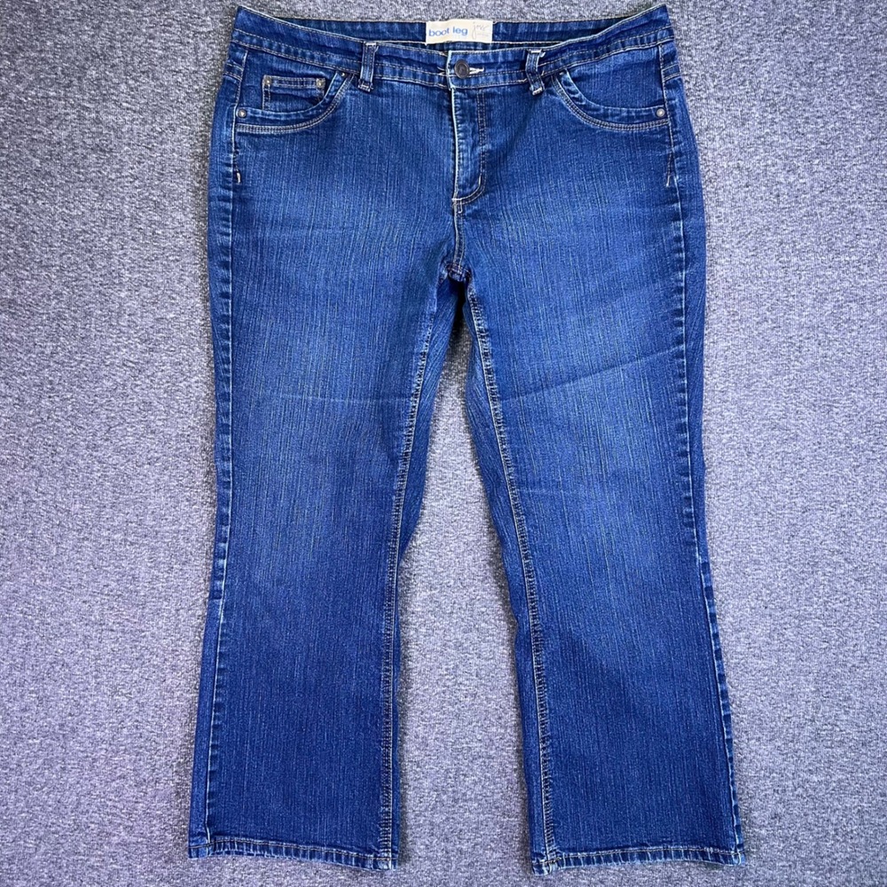 JMS Jeans Women 20W Short Blue Bootcut Western Casual Stretch Denim Plus 40x28.5 - Picture 5 of 12